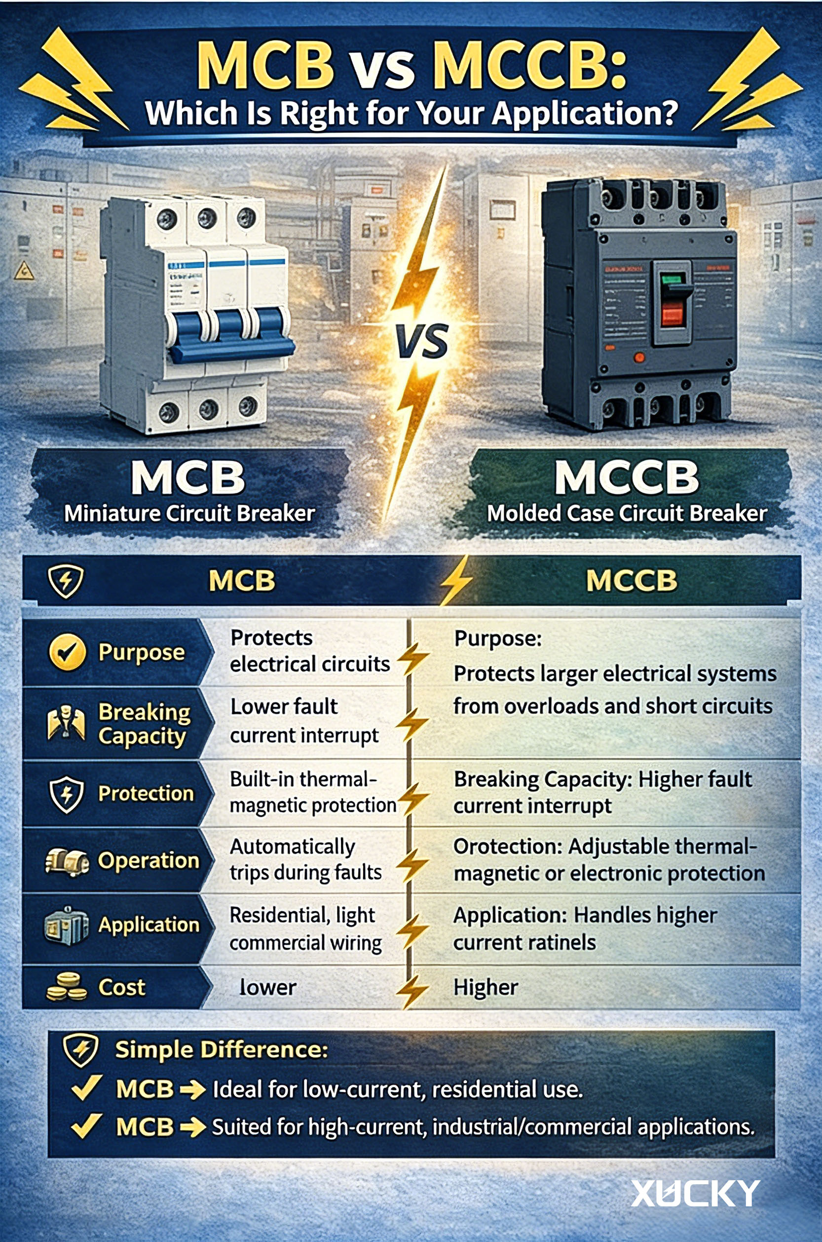 MCB ve MCCB: Uygulamanız İçin Hangisi Doğru?
